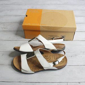 Dr Weil Women's White Leather Sandals Size 10 Orthaheel Shoes